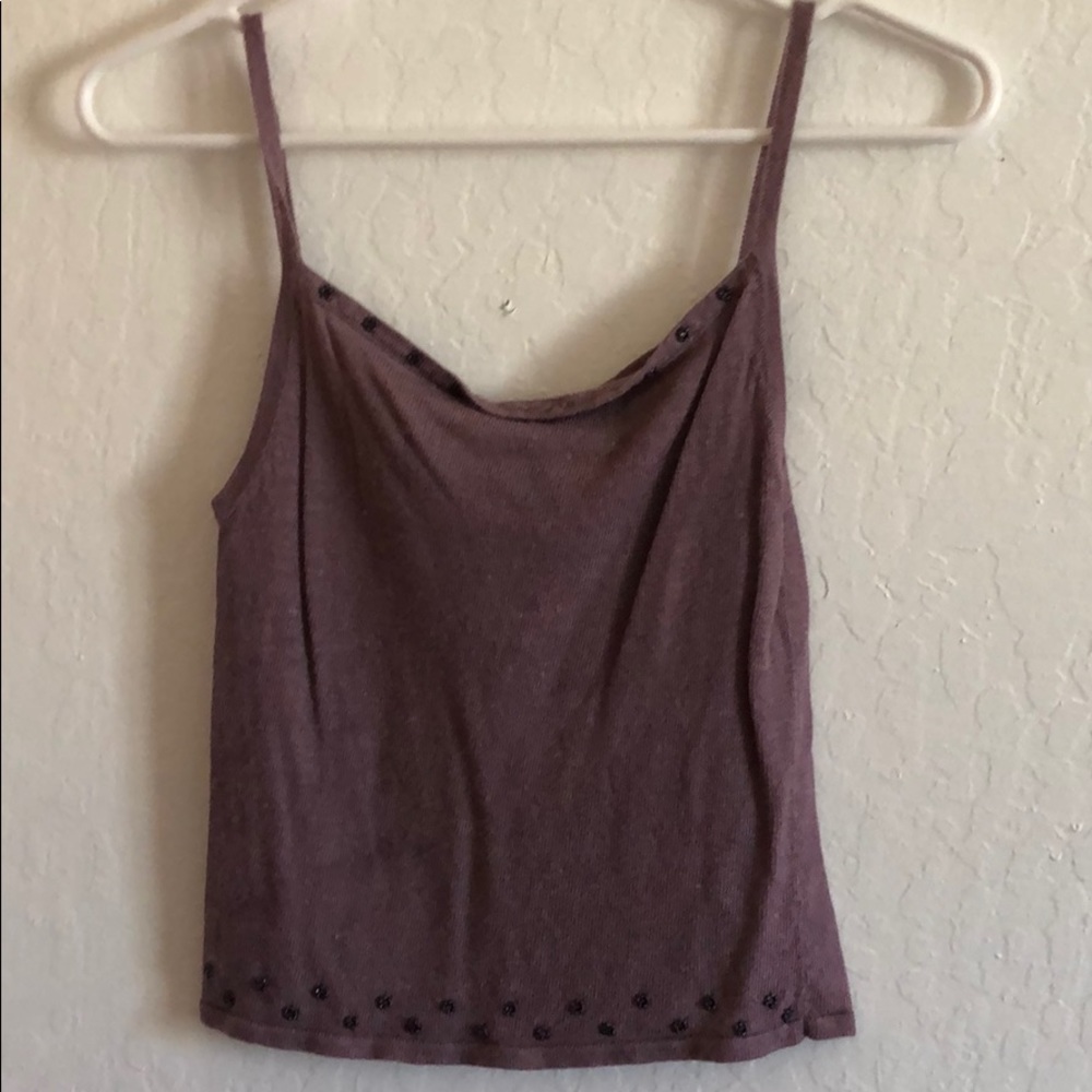Purple cropped top with a cardigan